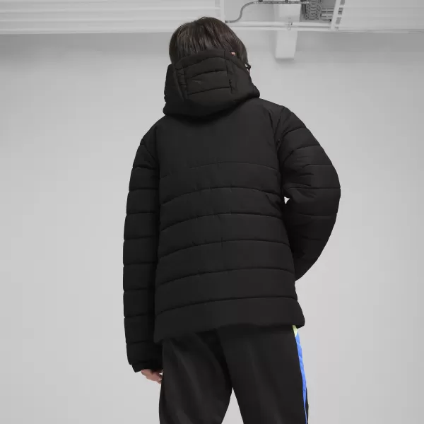  Kabát PUMA TEAMADDITIONS HOODED PADDED JACKET JR 65973803 PUMA FEKETE/PUMA EZÜST 