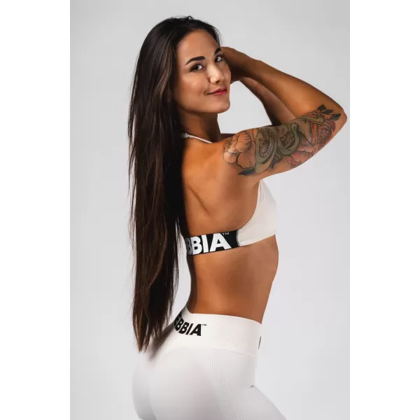  Varrat nélküli felemelhető sportmelltartó FLOW SEAMLESS 495 CREAM Nebbia 