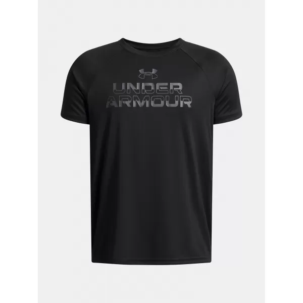  Fiú póló UNDER ARMOUR UA TECH SPLIT WORDMARK SS 1383010-003 FEKETE 