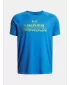 Fiú póló UNDER ARMOUR UA TECH SPLIT WORDMARK SS 1383010-402 KÉK