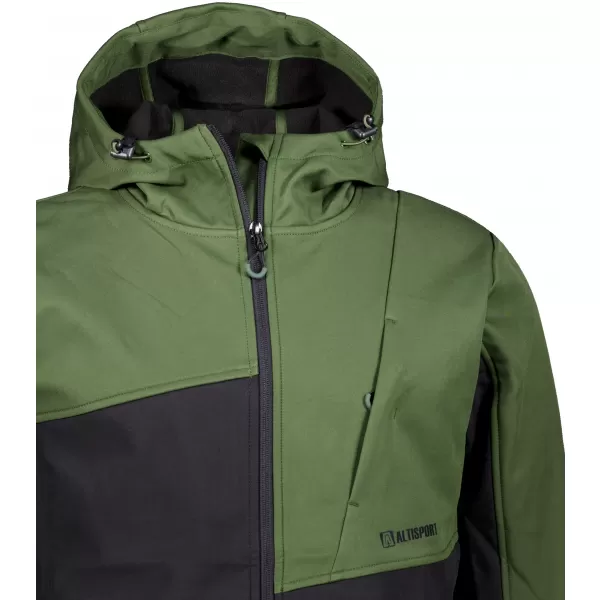  Férfi softshell dzseki ALTISPORT GAN KHAKI/FEKETE 