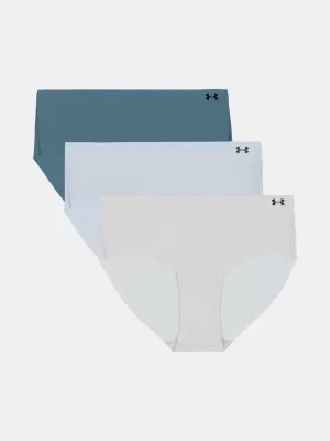 Női bugyi UNDER ARMOUR UA PURE STRETCH NS HIP - 3PK 1383895-453 KÉK NYUGALOM