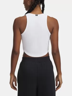 Női felső UNDER ARMOUR UA RIVAL RIB TANK 1389798-100 FEHÉR
