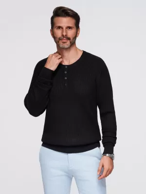 Férfi pulóver OMBRE OM-SWSW-0182 FEKETE