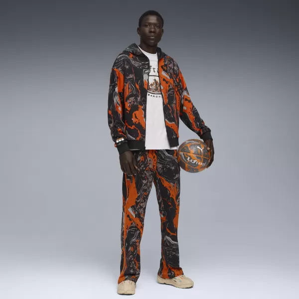  Férfi pulóver PUMA LAFRANCE HEEM ERA FULL ZIP 63247101 NARANCSSÁRGA GLO/AOP 