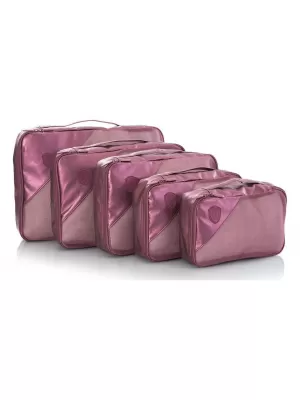 Bőrönd HEYS Metallic Packing Cube 5pc BURGUNDIA