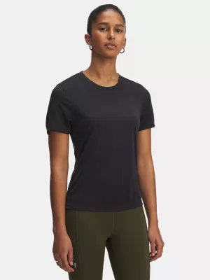 Női póló UNDER ARMOUR UA LAUNCH JACQUARD SS 6005096-004 FEKETE