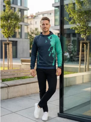 Férfi funkcionális pulóver prémium ALTISPORT VOJ/ALM112MI01 TYRKYS
