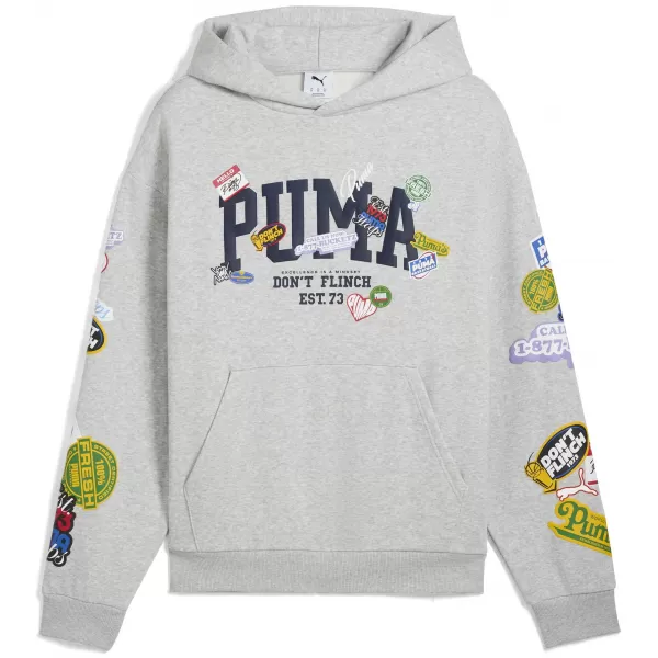  Férfi pulóver PUMA HOOPERHOTLINE PULLOVER HOODIE 63282703 VILÁGOSSZÜRKE HANGA 