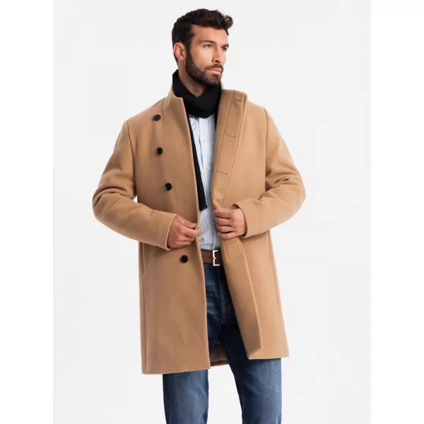  Férfi kabát OMBRE OM-COWC-0141 VILÁGOSBARNA 