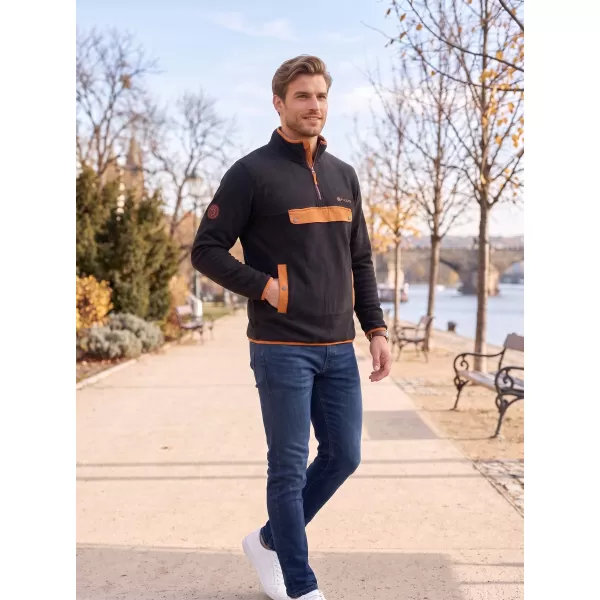  Férfi polár pulóver ALTISPORT GARM FEKETE/BARNA 