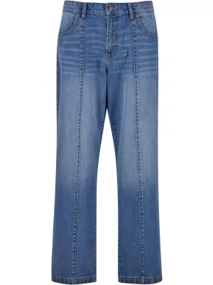 Férfi farmer URBAN CLASSICS TB7605 KÖZÉP MÉLYKÉK MOSOTT