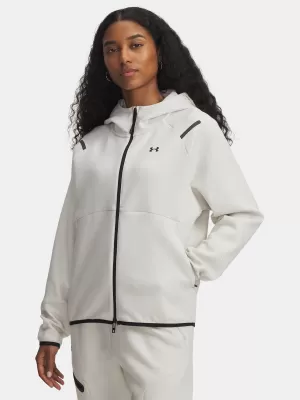 Női pulóver UNDER ARMOUR UNSTOPPABLE FLEECE FZ 1379842-110 FEHÉR
