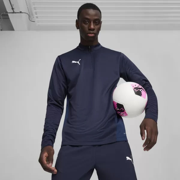  Ing PUMA TEAMGOAL TRAINING 1/4 ZIP TO 65862906 PUMA NAVY/FEHÉR/PERZSA KÉK 