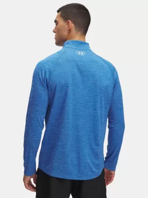 Férfi póló UNDER ARMOUR UA TECH TEXTURED 1/2 ZIP 1382797-402 KÉK