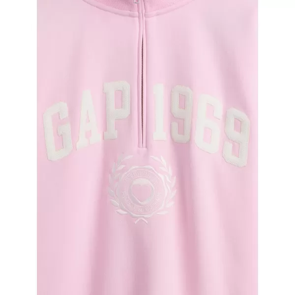  Női pulóver GAP LOGO HALF ZIP 852841-05 KANKALIN RÓZSASZÍN 