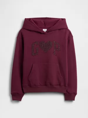 Gyermek pulóver GAP LOGO HOODIE PULLOVER 839160-00 BORDÓ LUREX