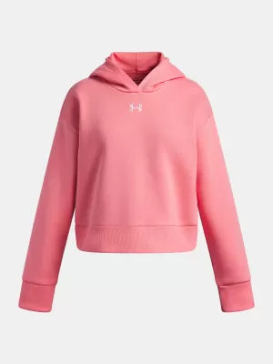 Lány pulóver UNDER ARMOUR UA RIVAL FLEECE HOODIE 1379517-600 RÓZSASZÍN