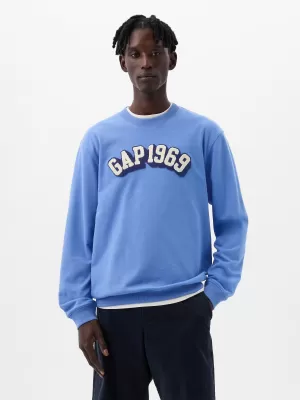 Férfi pulóver GAP LOGO CREWNECK SWEATSHIRT 829103-07 CABANA KÉK
