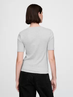 Női póló GAP MODAL CREW NECK TEE 679172-03 VILÁGOSSZÜRKE HANGA