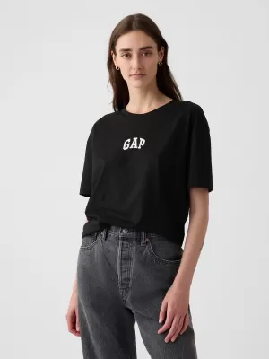 Női póló GAP LOGO EASY BOYFRIEND TEE 407990-01 FEKETE