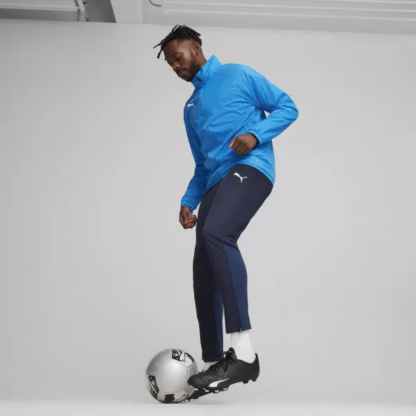  Férfi dzseki PUMA TEAMGOAL ALL WEATHER JACKET 659038-02 E.BLUE LEMONADE/ E.KÉK LIMONÁDÉ/PUMA FEHÉR 
