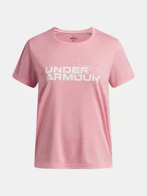Lányos póló UNDER ARMOUR TECH TWIST WDMK LOGO SS 6007134-600 RÓZSASZÍN