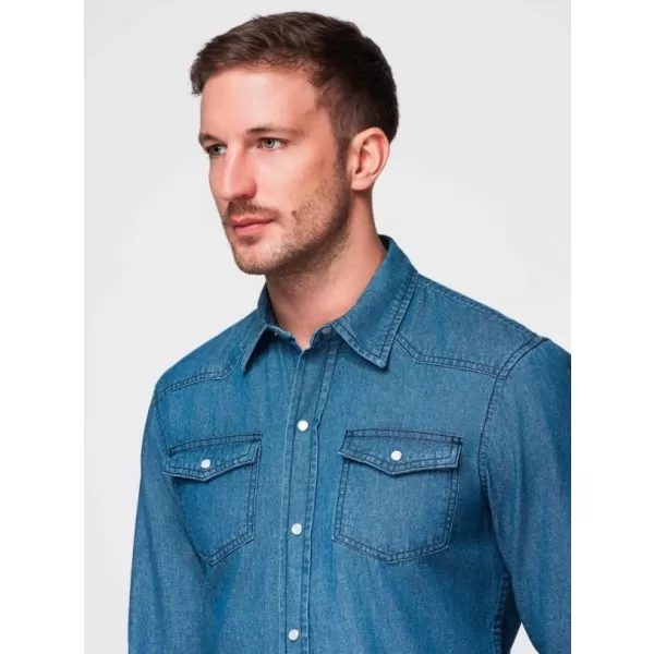  Férfi ing OMBRE OM-SHDS-0210 KÉK 