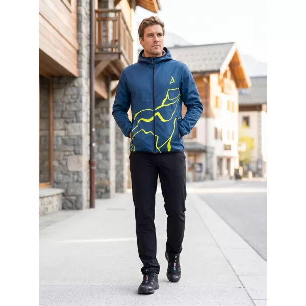  Férfi prémium softshell kabát ALTISPORT VOJ/ALM073JACK01 SÖTÉTKÉK/NEONSÁRGA 