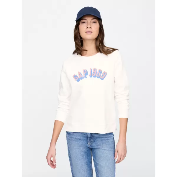  Női pulóver GAP LOGO CREWNECK SWEATSHIRT 744529-03 ÚJ TÖRTFEHÉR 