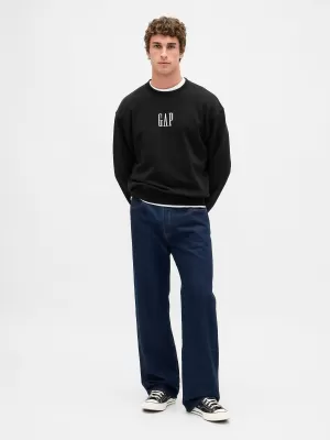 Férfi pulóver GAP LOGO SWEATSHIRT 821273-08 IGAZ FEKETE