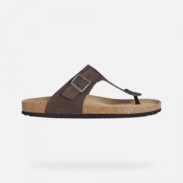  Férfi papucs GEOX SANDAL GHITA G002573 SÖTÉTBARNA 