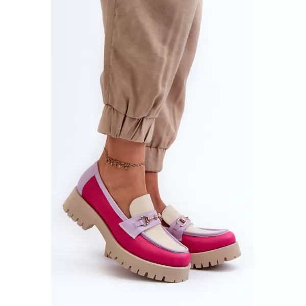  Női mokaszinok ZAZOO 3475 BÉZS/FUSCHIA/LILA 