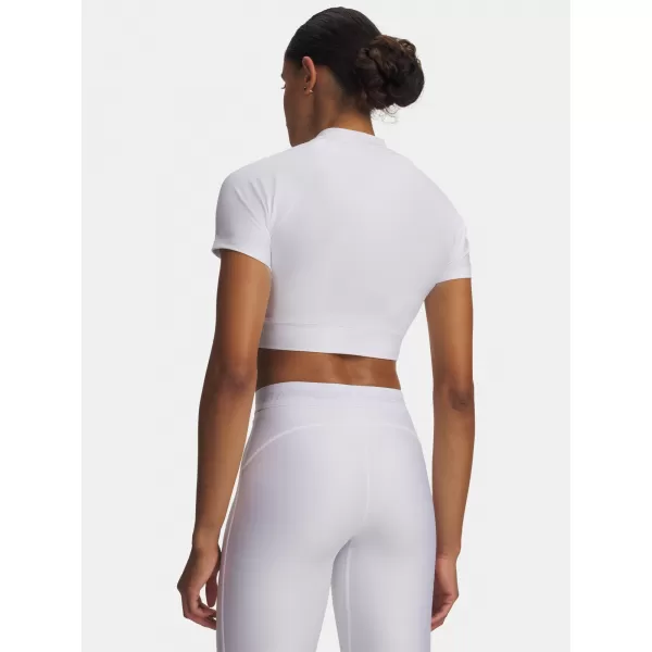  Női póló HEATGEAR CROP MOCK SS 6010006-100 WHITE Under Armour 