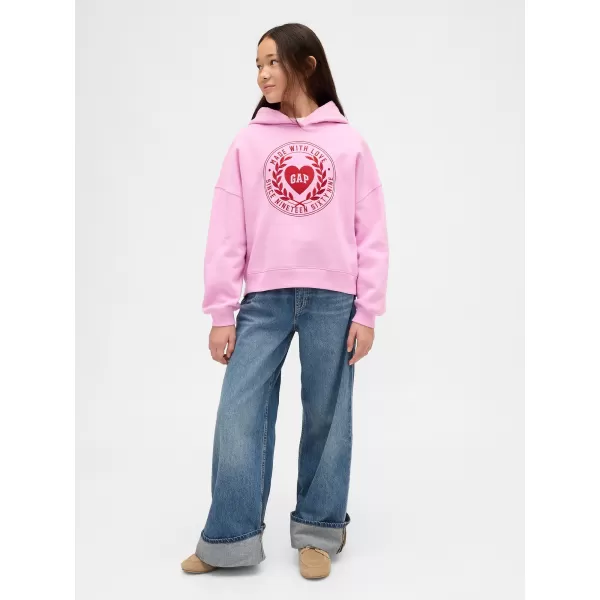  Gyermek pulóver GAP LOGO HOODIE PULLOVER 869541-00 CUKOR RÓZSASZÍN 
