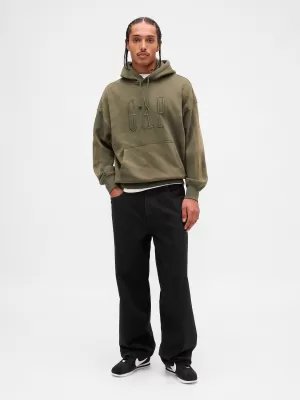 Férfi pulóver GAP CORP LOGO HOODIE PULLOVER 851641-00 FEKETE MOHA