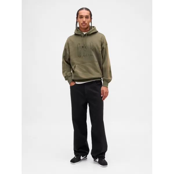  Férfi pulóver GAP CORP LOGO HOODIE PULLOVER 851641-00 FEKETE MOHA 