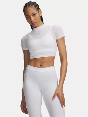 Női póló UNDER ARMOUR HEATGEAR ELITE CROP MCK SS 6014710-100 FEHÉR