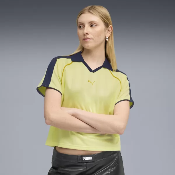 Funkcionális női póló PUMA T7 RELAXED FOOTBALL JERSEY 632157-35 ARANY HOLD 