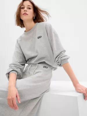 Női pulóver GAP LOGO VOLUME SLEEVE SWEATSHIRT 476351-02 VILÁGOS HANGASZÜRKE
