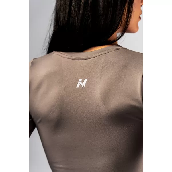  Varrat nélküli crop top hosszú ujjú POWER 892 LIGHT BROWN ASH Nebbia 