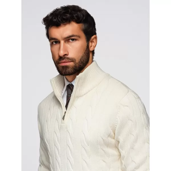  Férfi pulóver OMBRE OM-SWZS-0138 KRÉM 