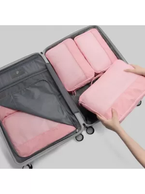 Bőrönd HEYS Ecotex Packing Cube 5 Pc Set RÓZSASZÍN HOMOK