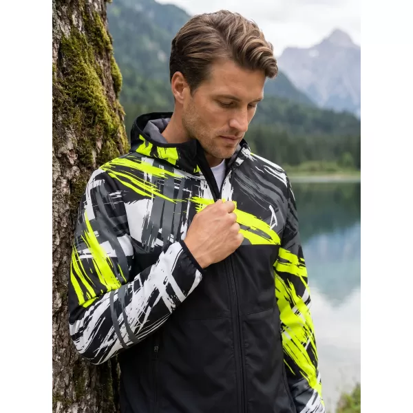  Férfi prémium softshell kabát ALTISPORT VOJ/ALM039JACK01 FEKETE ÉS SÁRGA 