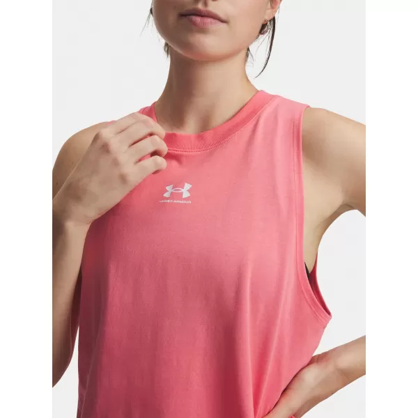  Női felső UNDER ARMOUR UA RIVAL MUSCLE TANK 1383659-600 RÓZSASZÍN 