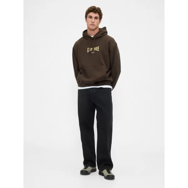  Férfi pulóver GAP LOGO PULLOVER HOODIE 821291-01 FÖLD 