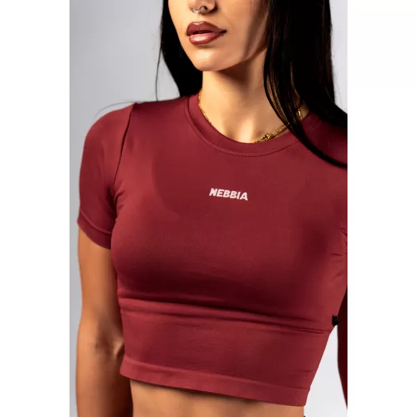  Varrat nélküli crop top rövid ujjú POWER 891 RED Nebbia 