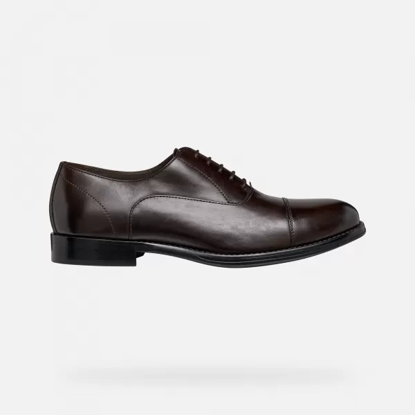  Férfi ruha cipő GEOX BARBERIGO G014409 SÖTÉTBARNA 