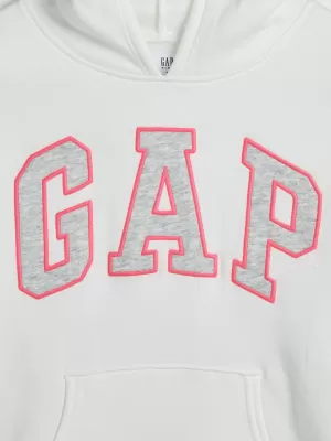 Gyermek pulóver GAP PULLOVER LOGO HOODIE 849381-11 ÚJ TÖRTFEHÉR