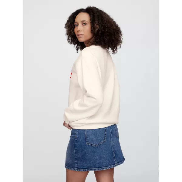  Női pulóver GAP LOGO SWEATSHIRT 782487-01 ÚJ TÖRTFEHÉR OPT 